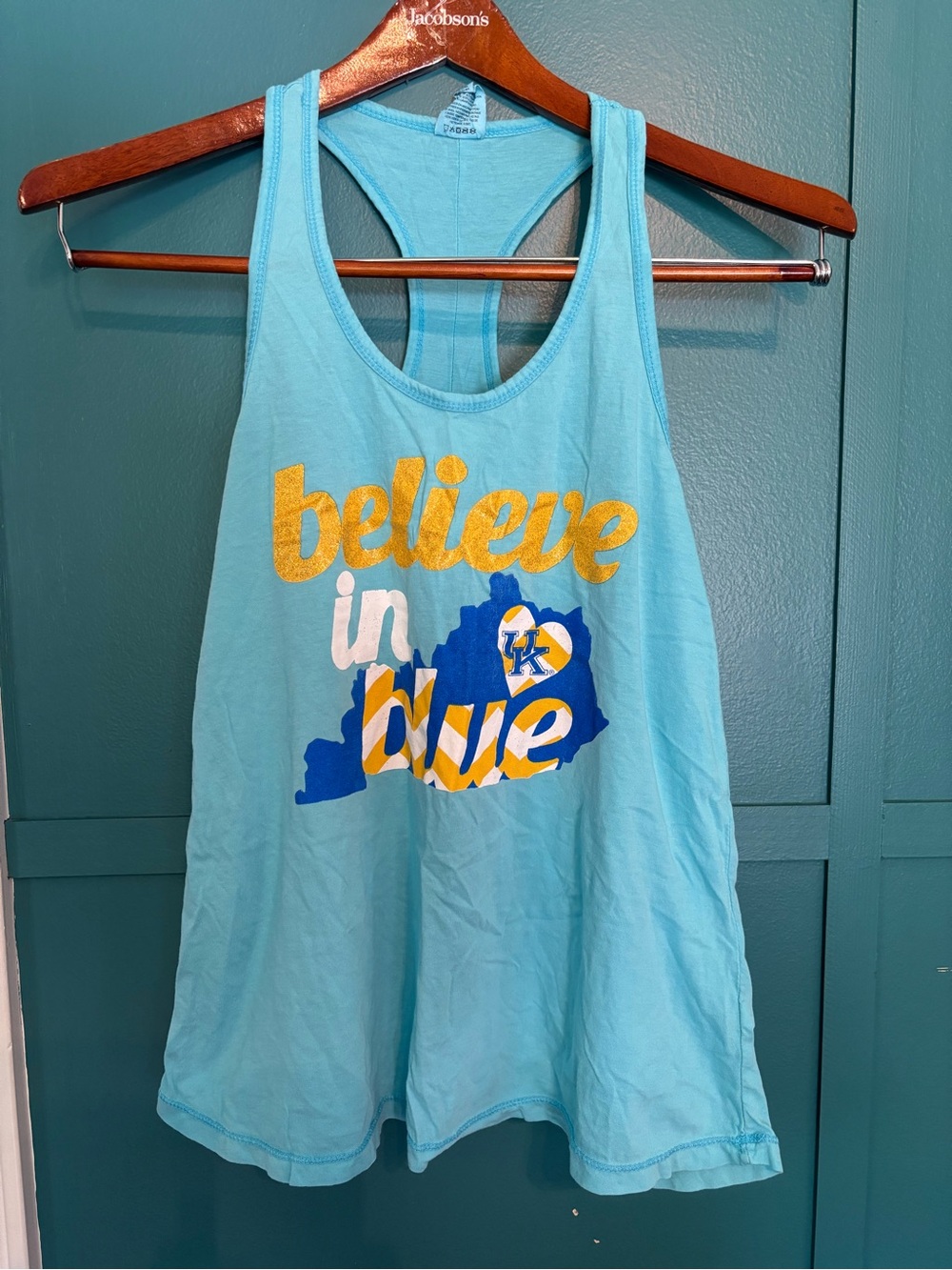 Soffe Light Blue University of Kentucky Racerback Tank 100% Cotton Size Small